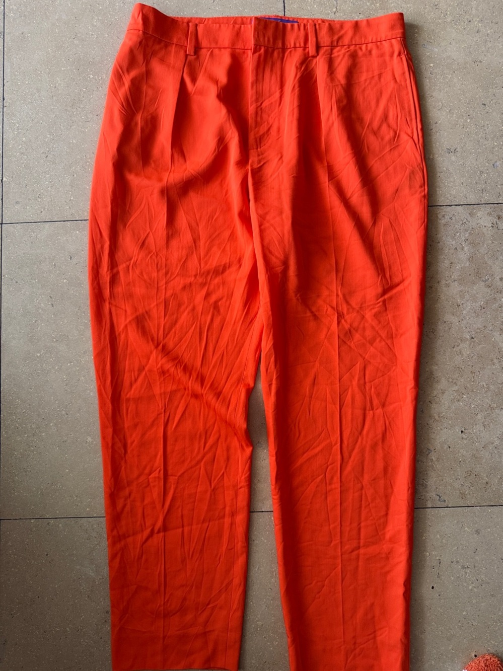Ralph Lauren Purple Label Bright Orange Tapered Trousers